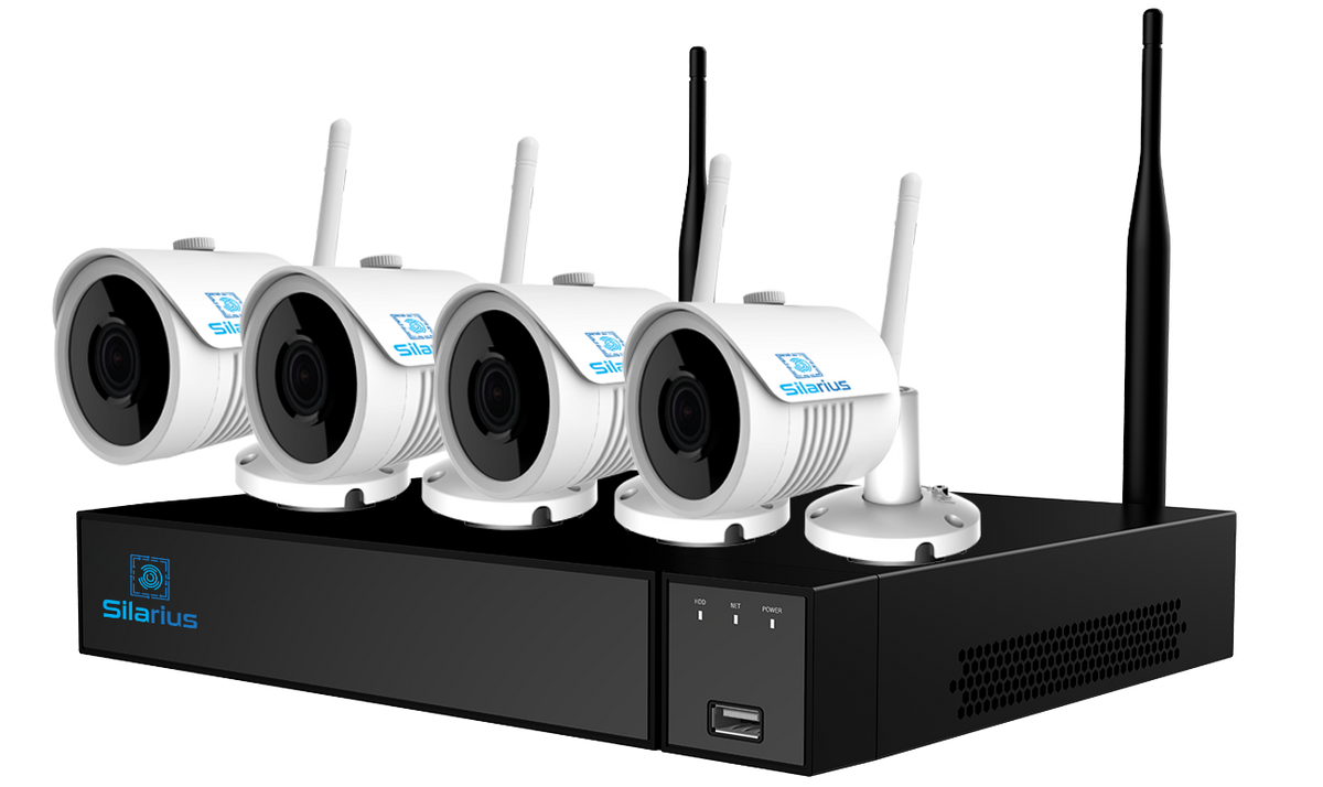 Silarius SIL-4CHNVRWIFI8MPKIT4 AI 4CH 8MP WiFi kit, 4K, 3.6mm lens (NDAA Compliant), 4TB HDD