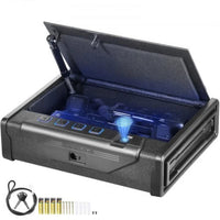 Biometric Pistol Safe Designed for Quick Access, Triple Unlock Methods, 2 Gun Capacity, Steel Construction