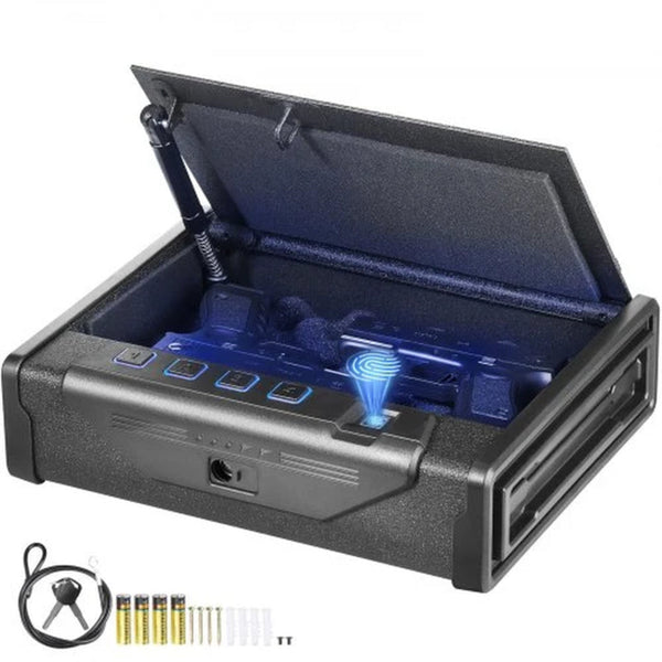 Biometric Pistol Safe Designed for Quick Access, Triple Unlock Methods, 2 Gun Capacity, Steel Construction