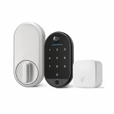 Apartment Smart Door Lock with Wi-Fi and Fingerprint Keypad Access, Silver