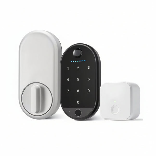 Apartment Smart Door Lock with Wi-Fi and Fingerprint Keypad Access, Silver