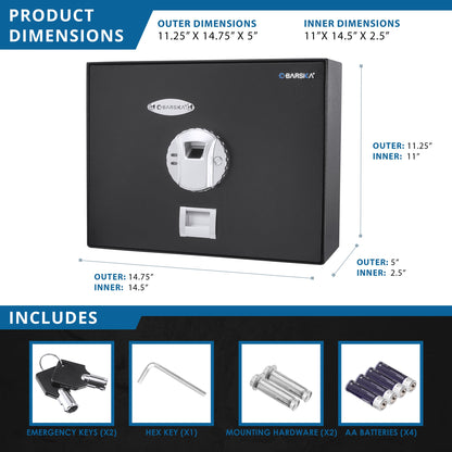 0.23 Cu Ft Top Opening Biometric Security Safe